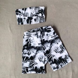 Biker shorts and tube top